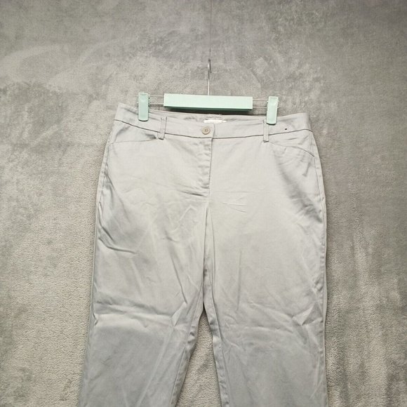 NEWYORK & COMPANY Women Office Pants Straight Leg Mid Rise Gray Size 8 - Picture 2 of 12